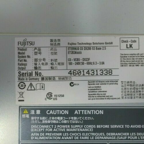 Fujitsu Eternus DX200 S3 Base Array Storage Shelf 24x 900GB HDD No controllers - Picture 2 of 2