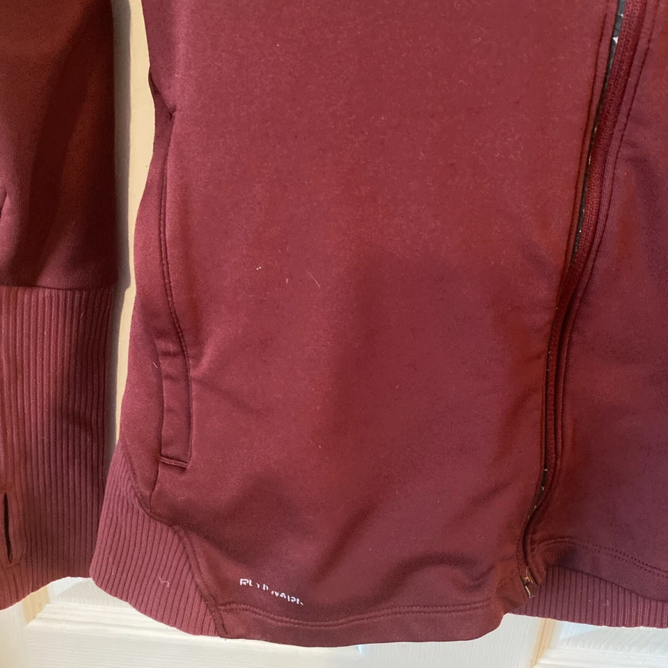 Saucony Women’s Hoodie Size Small Burgundy Full Zip Pockets Thumbholes Runners - Image 4 of 4