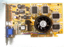 VINTAGE ASUS AGP-V7700 (D) PURE NVIDIA GEFORCE2 GTS 32M VGA CARD RND FAN MXB63A