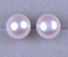 Pair Akoya 8-9mm Bread White Loose Pearls Half Drilled