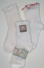 WHOLESALE LOT NEWBORN GIRLS ASSORTED OPEN WEAVE SOCKS 12-24 MONTHS