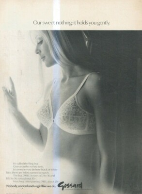 B6 VOGUE/HARPERS/NOVA WERBUNG 13X10 GOSSARD. DER RING BH