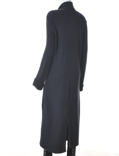 Marc O Polo lunga Coatigan donna Large L blu navy scuro 2 bottoni misto cotone - Foto 3 di 7