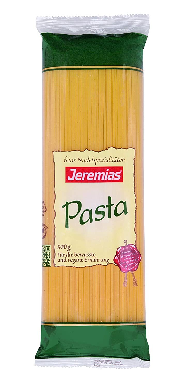 Jeremias Espagueti Pasta Fideos De Sémola De Trigo Duro 500g Paquete De 4