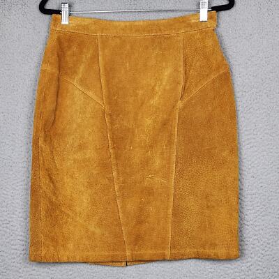 MELBOURNE ELEMENTS Skirt Womens Size 14 Brown Leather Straight