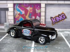 2021 M2 Machines Black 41 Willys Coupe Nhra Rubber Tires Loose C1