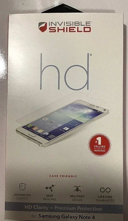 NEW 5-PACK Zagg Invisible Shield HD Samsung GALAXY NOTE 4 Screen Protector N910 - Image 4 of 4