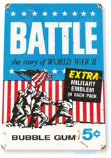 TIN SIGN Battle Bubble Gum Sign, Candy, Retro, Kitchen, Metal Decor, A009