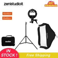 US Godox 40x40 / 60x60cm Foldable Softbox+S Bracket+2m Stand For Flash Speedlite