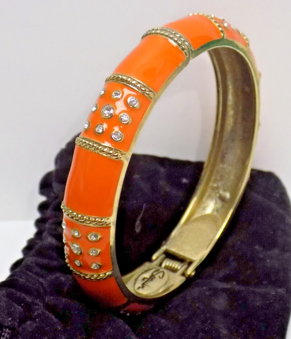 BRACELET - BEAUTIFUL SEQUIN SIGNED BANGLE BRACELE… - image 1