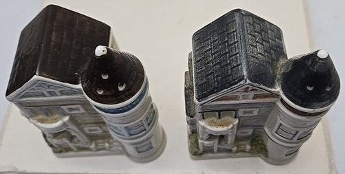 1982 Otagiri Victorian Houses Salt and Pepper Shakers 2 Hand-painted Vintage - Picture 7 of 10