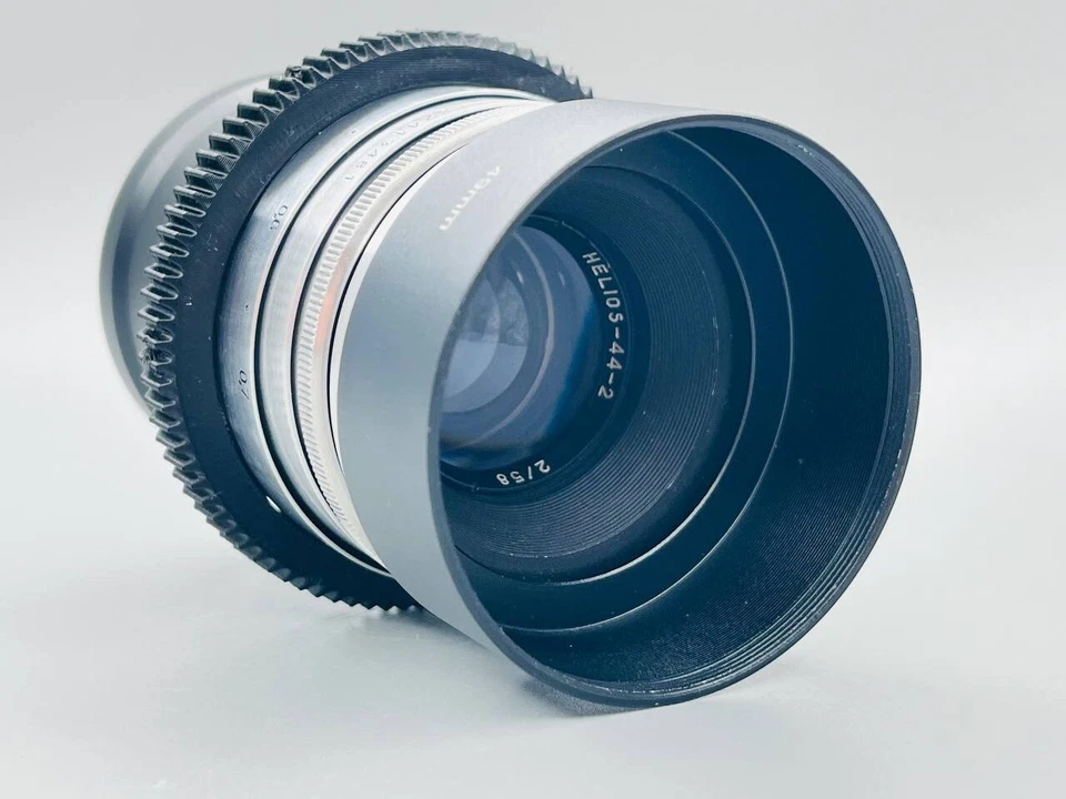 Lente de cine ANAMÓRFICA HELIOS 44-2 plateada 2/58 mm lente soviética Sony montura E Foto 2 de 4