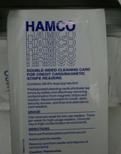 HAMCO DOUBLE SIDED CLEANING CARD FOR CREDIT CARD MAGNETIC STRIPE READERS 47 CT