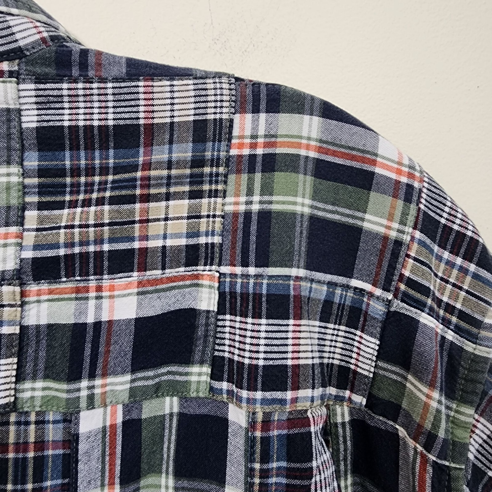 Izod patchwork short sleeve button down shirt men… - image 5