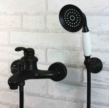 Black Oil Rubbed Brass Bathroom Hand-held Shower Faucet Set Tub Mixer Tap 2tf029