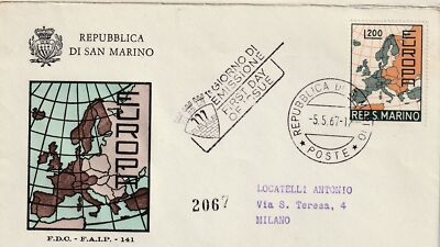 1967 FDC F.A.I.P. SAN MARINO EUROPA 1967 MF81581