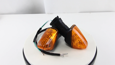 Carparsafer_part Turn Signal Light Assembly – For Kawasaki KLR 650 2008-2017 – Front/Rear Amber Halogen – Black Housing