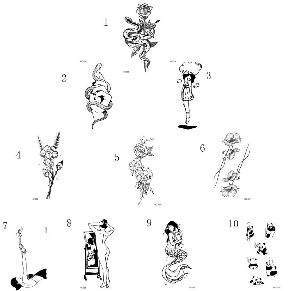 To Use Various Fake Tattoo Black And White Geometrical Art Temporary