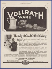 Vintage 1921 VOLLRATH Ware Coffee Pot Pots & Pans Kitchen Ephemera 20's Print Ad