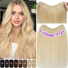 Thick Remy One Piece Clip In 100 Human Hair Extensions 3/4 Full Head Blonde USA
