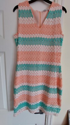 Ladies/Womens lined sleeveless lace bodycon dress size 14 LYDC London Exc con