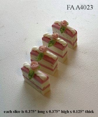 1:12 Scale Dollhouse Miniature -4 Slices of Cake  by Falcon Miniatures