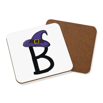 Buchstabe B Hexen Zauberer Hut Untersetzer Getränke Matte lustig Hexe Halloween Alphabet