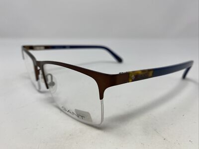 Gant GA3169 019 53-18-145 Brown/Blue Metal Half Rim Eyeglasses