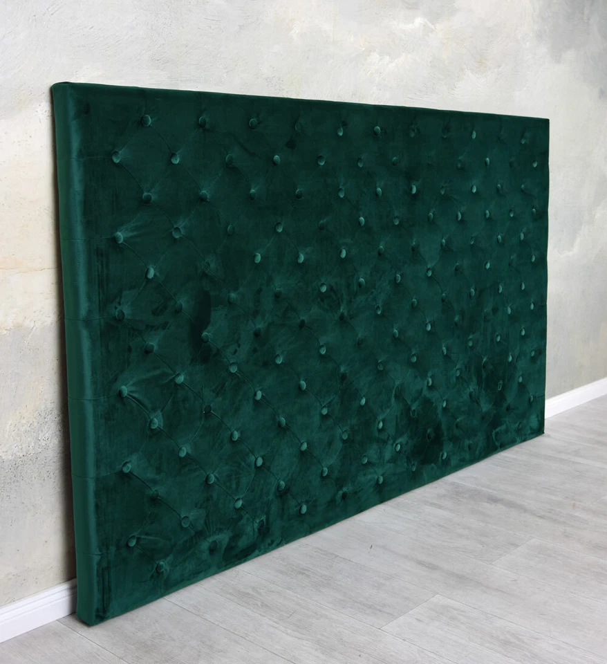 Bett Kopfteil für Boxspringbett Betthaupt Wandkissen Wandpaneel Samt Smaragd - Bild 2 von 4