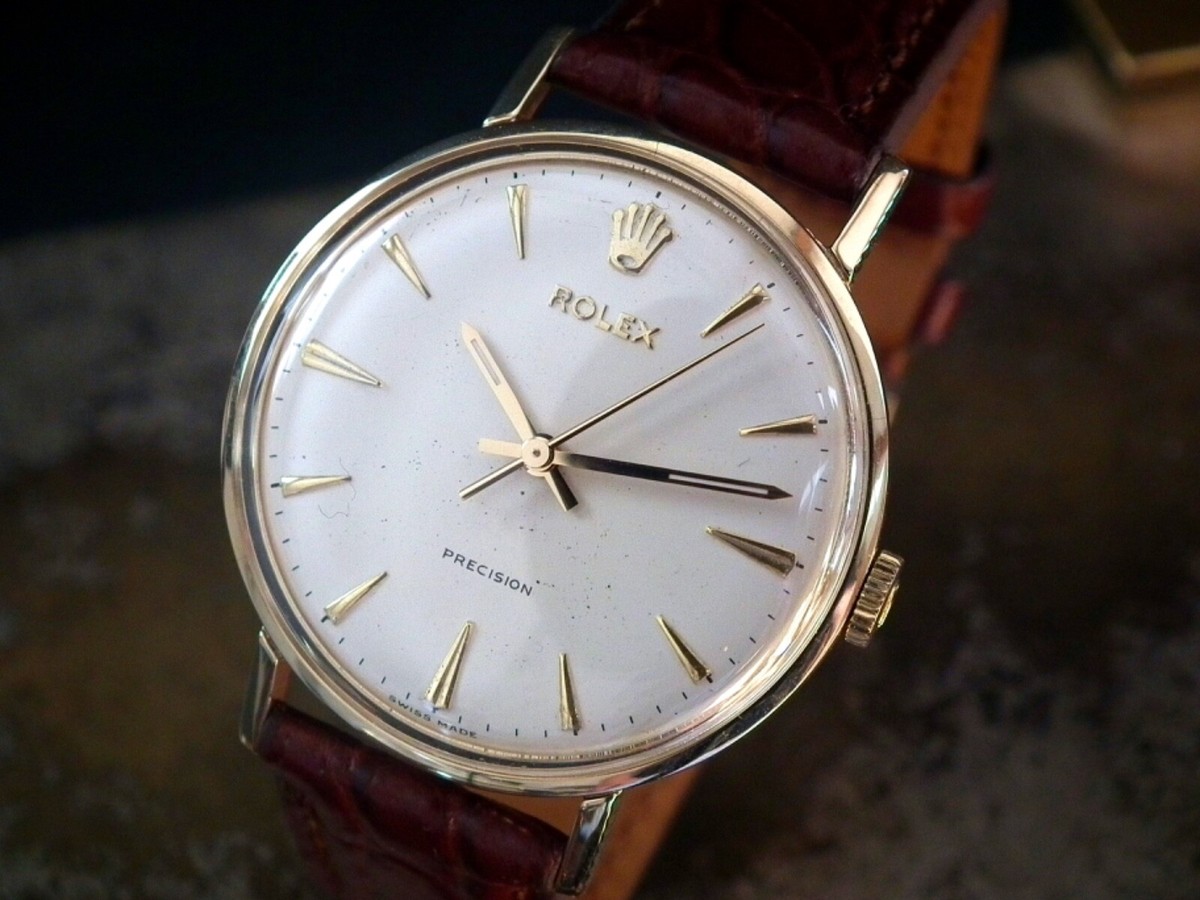 Stunning 1959 Solid 9ct Gold Rolex Precision Coin Edge 34mm Gents 