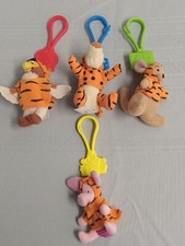 Vintage set of 4 Disney Tigger movie clip McDonalds 2000 toys with costumes Roo