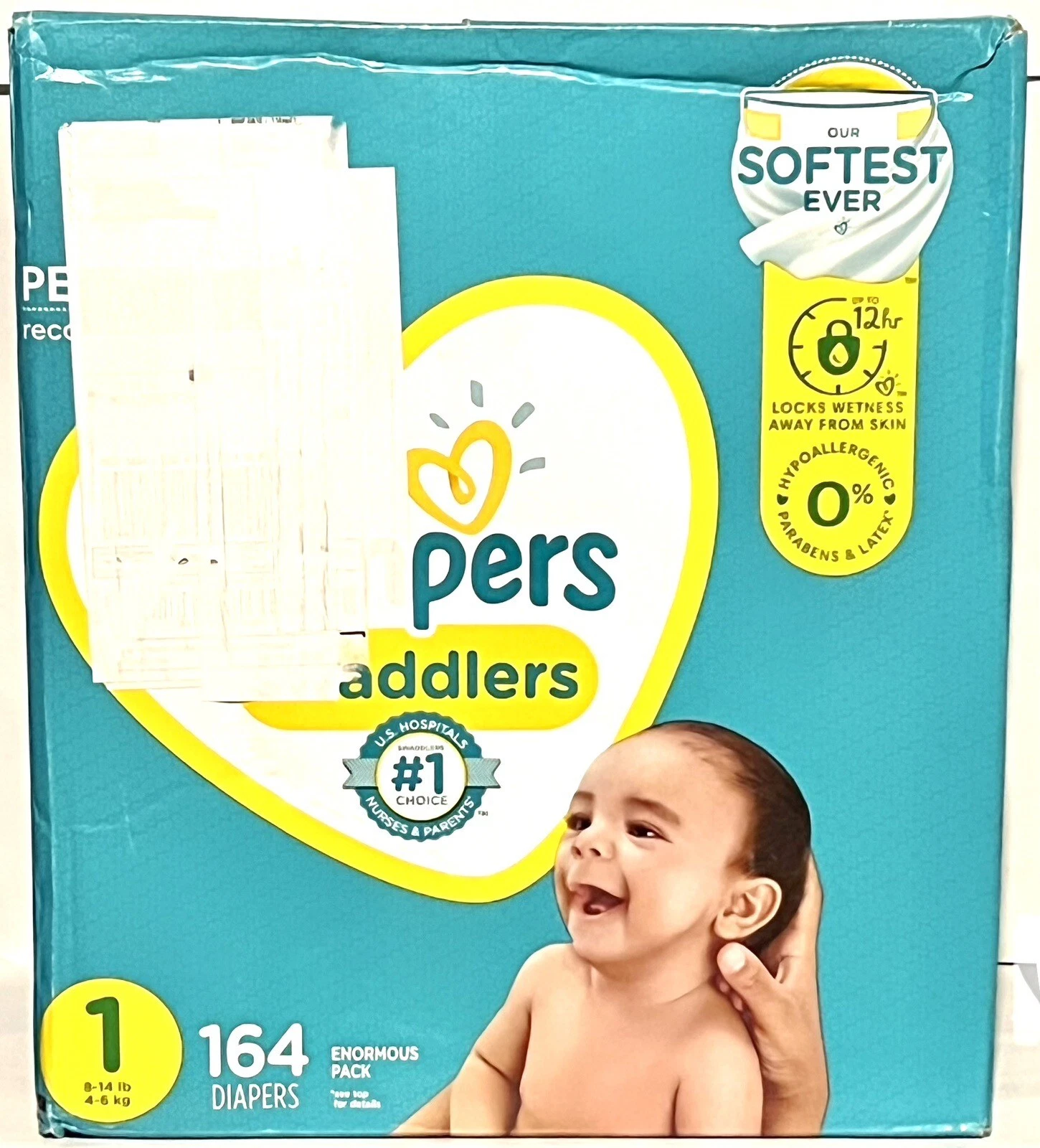 Pampers Swaddlers Active Baby Diapers Enormous Pack - Size 1 - 164ct