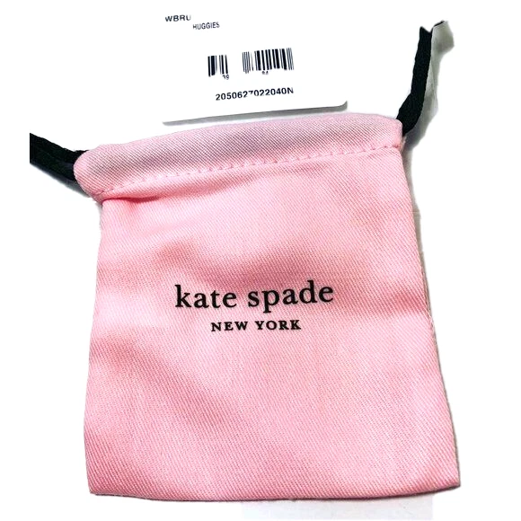 Pendientes de aro Kate Spade para mujer plateados brillantes gruesos de resina poste trasero nuevos Foto 4 de 4
