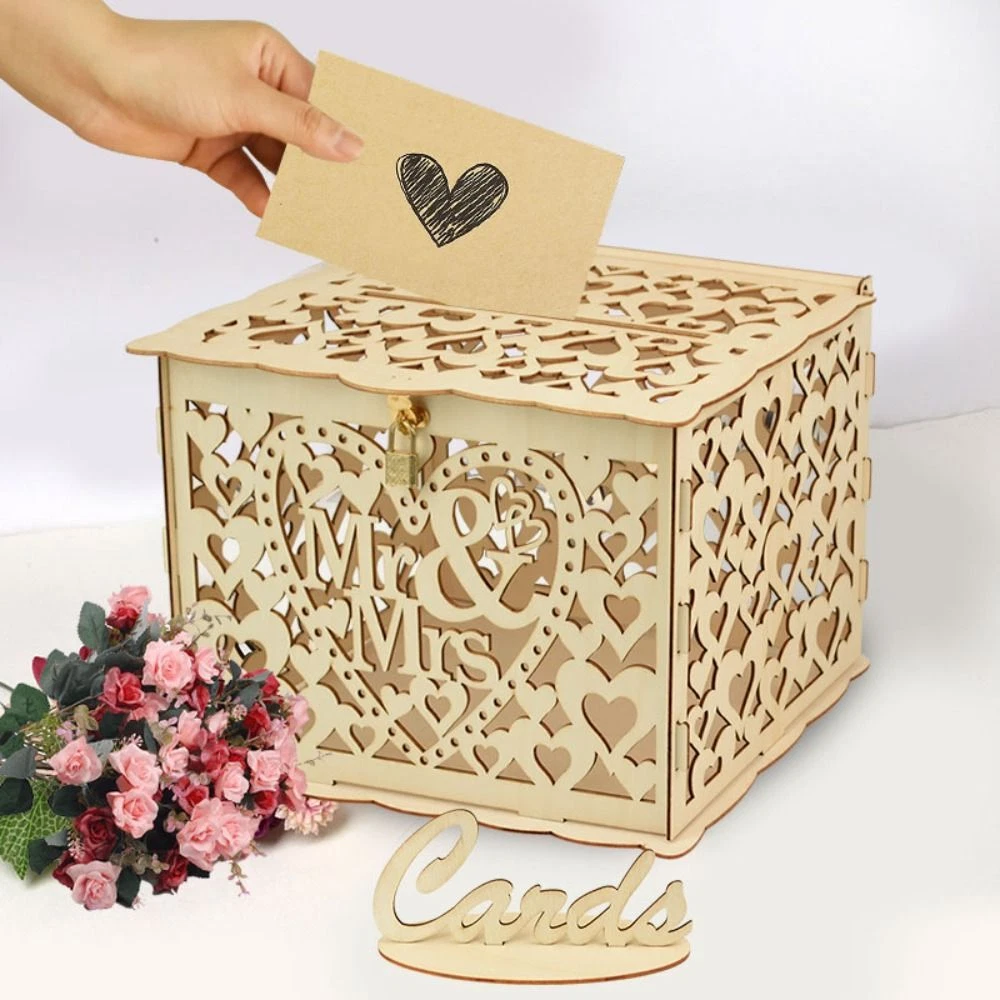 Envelope Invitation Gift Card Box Wooden Box Wedding Decoration