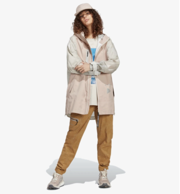 Adidas Terrex X and Wander Wonder Taupe Xploric Rain Ready Jacket