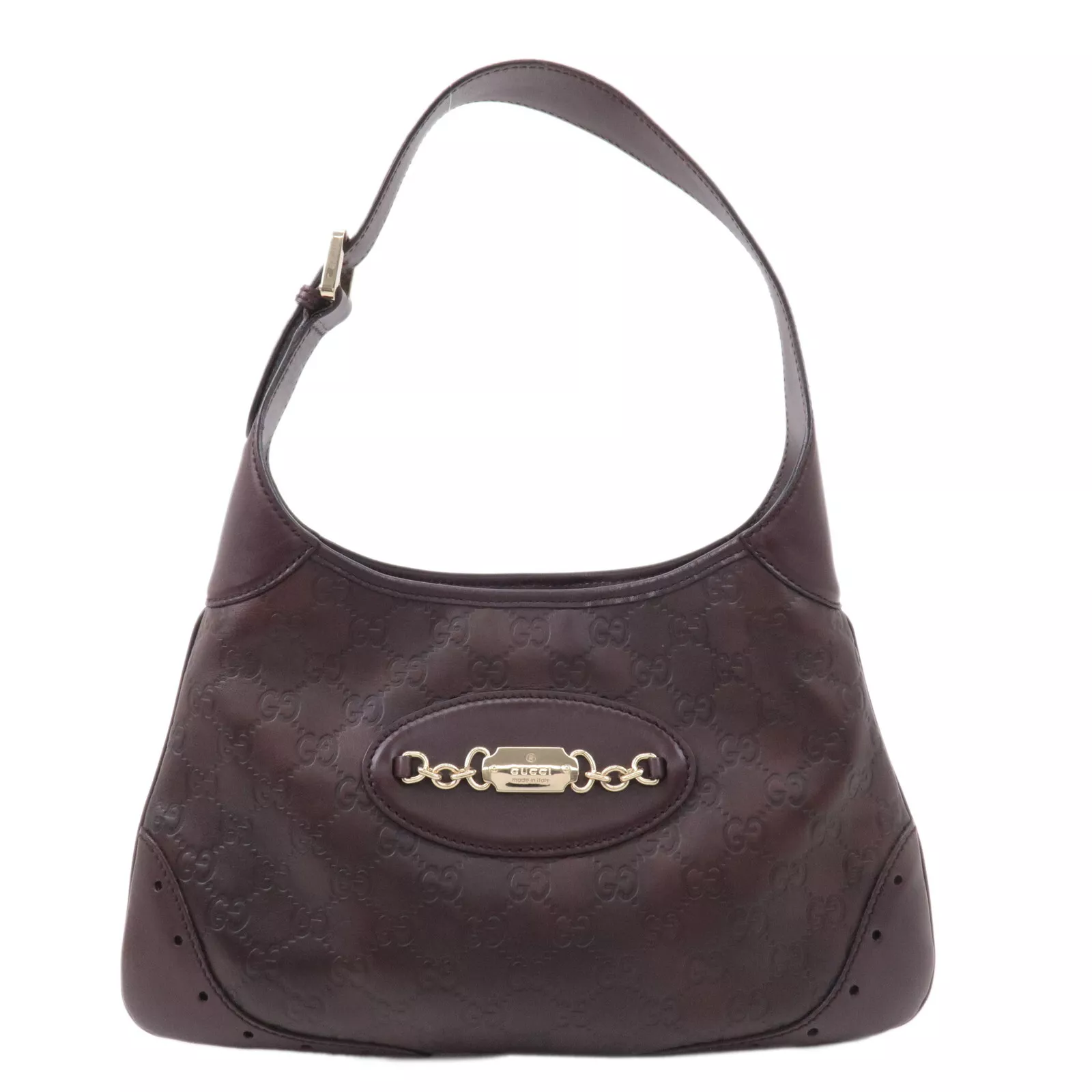 Authentique sac à main bandoulière GUCCI Guccissima cuir marron 145778 occasion
