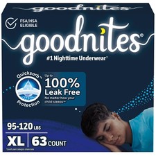 Goodnites Boys' Nighttime Bedwetting Underwear, Size X-Large, Multi-colored