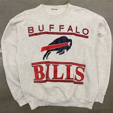 90s Buffalo Bills NFL Champions Logo Ash Crewneck Sweatshirt vtg RM0414