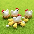 12pcs Figurines Cute Family Garden Miniatures Artificial Micro Landscape (2hens