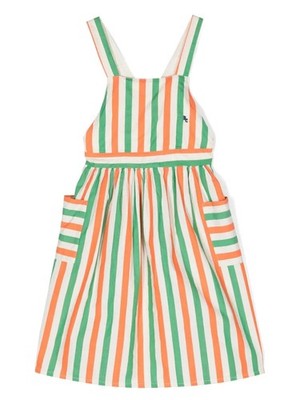 NWOT Bobo Choses Girls Size 8-9 Striped Dress Green /Cream/Orange MSRP:$124