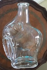 Vintage Clear GLASS ELEPHANT BOTTLE/Barware/Decanter Rare Unique 8.75