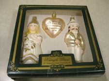 Kurt S. Adler Christmas GLASS Ornaments 3 pc Our 1st Christmas Together Wedding