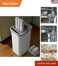 Mop and Bucket with Wringer Set, Hands Free Flat Floor Mop and Bucket, with 5...