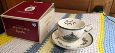 Spode Christmas Tree Tea Cup  Saucer Set 5 fl oz White/Green
