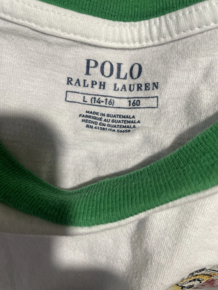 Polo Ralph Lauren Childs Shirt L 14-16 Tigers LSU Auburn Short Sleeve Vintage - Image 2 of 4