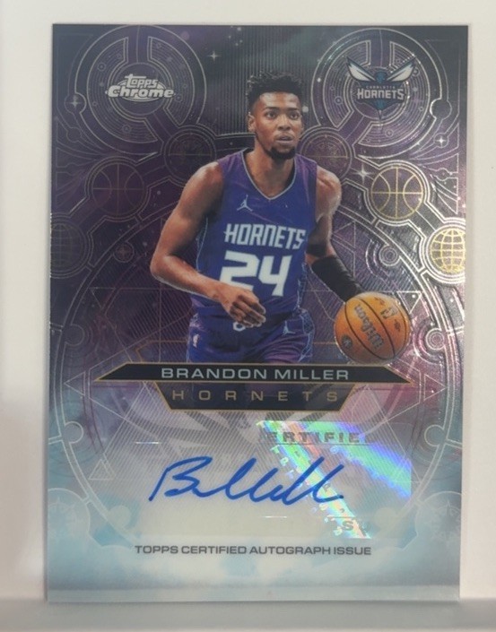 Topps 2025-26 Chrome Updates Brandon Miller Hornets Chromographs Auto CH-BM