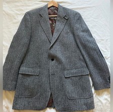 Ralph Lauren Gray Herringbone Wool Blazer