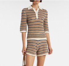 ERES Comeback open-knit cotton-blend polo top Size 8