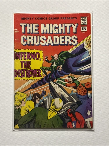 Mighty Crusaders 2 Archie 1966 Silver Age Superhero Key Fly Shield Jaguar MLJ