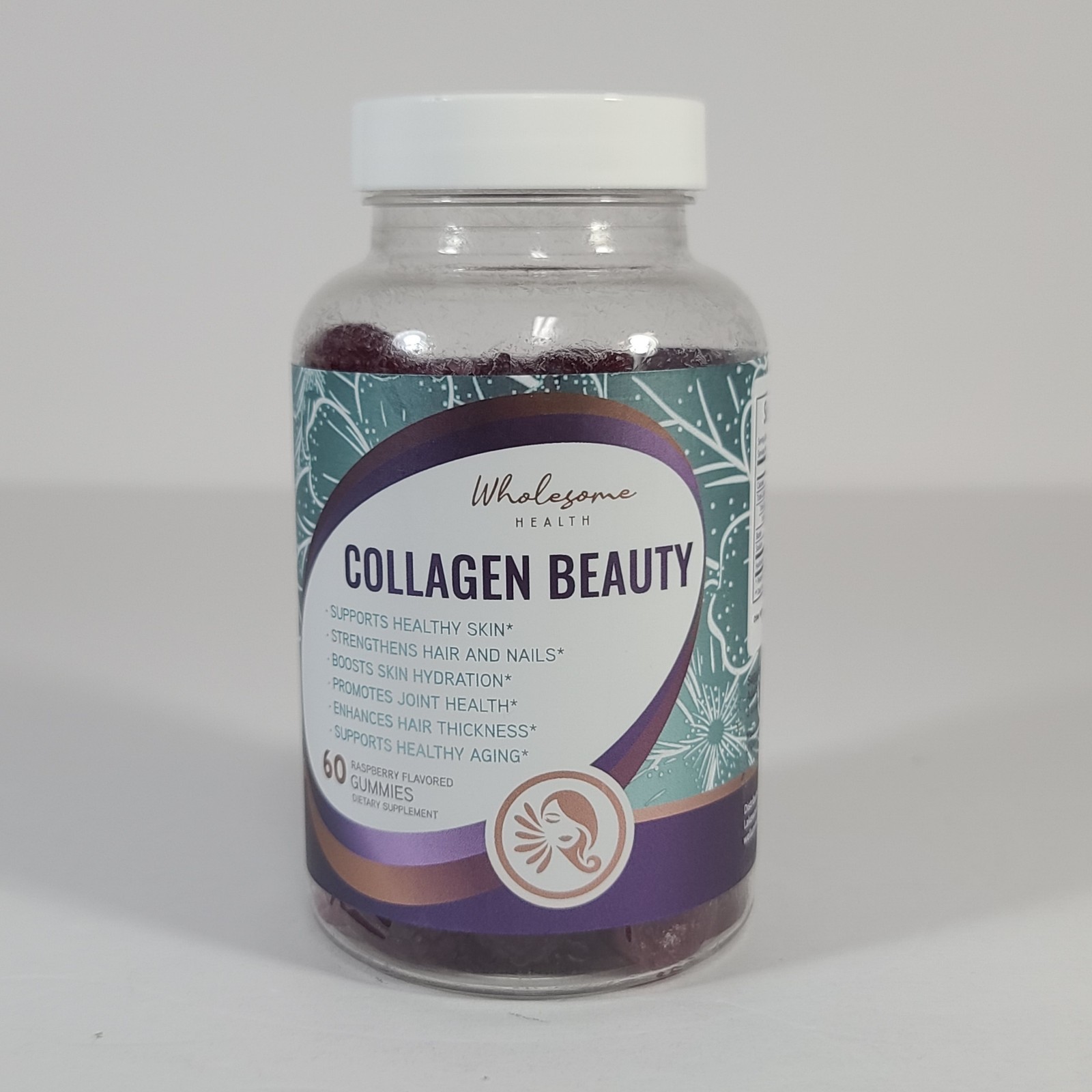 Wholesome Health Collagen Beauty Hair Skin & Nails 60 Raspberry Gummies 2027